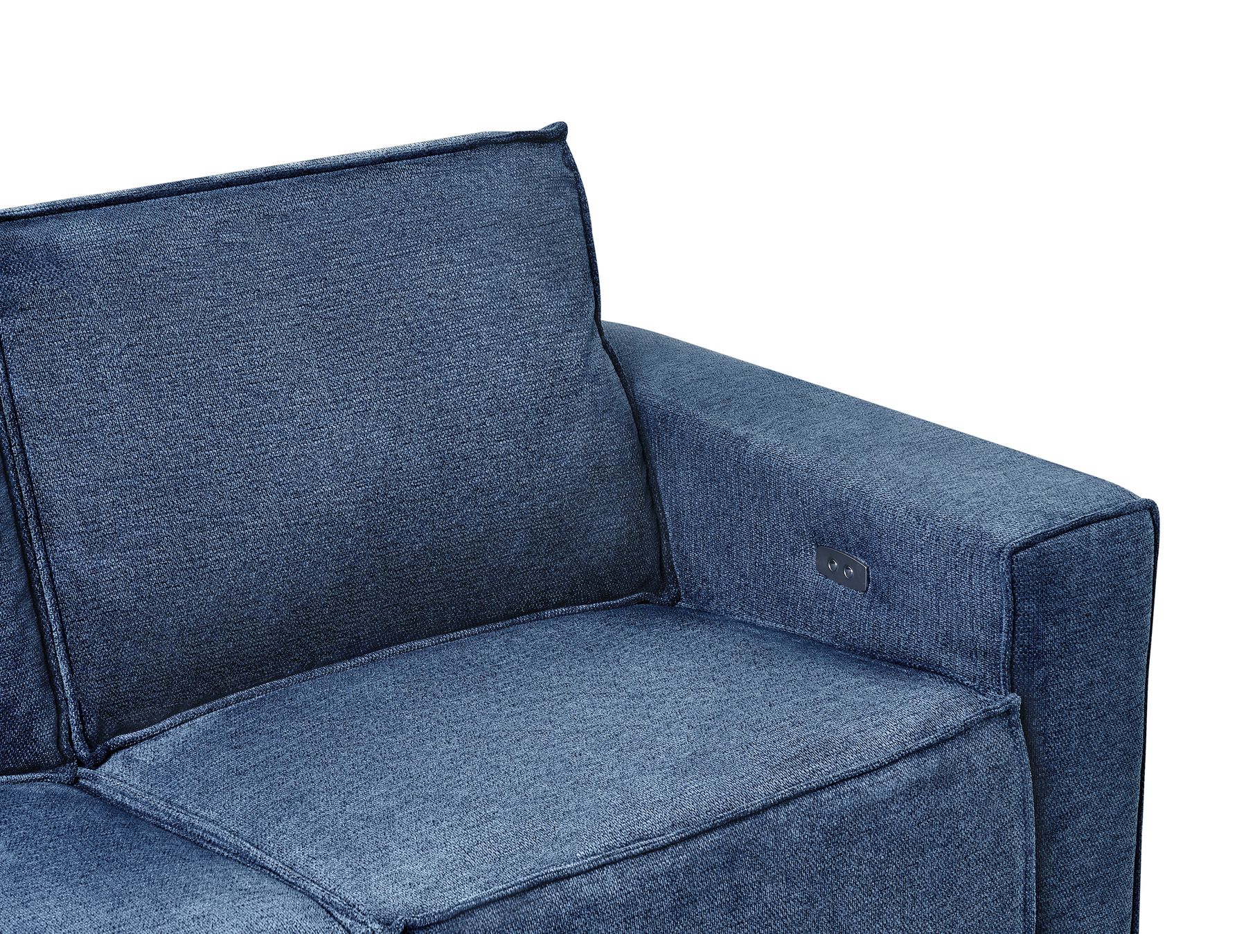 Electric Recliner Sofa NUKARI Fabric Blue 3 Seater