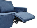 Electric Recliner Sofa NUKARI Fabric Blue 3 Seater