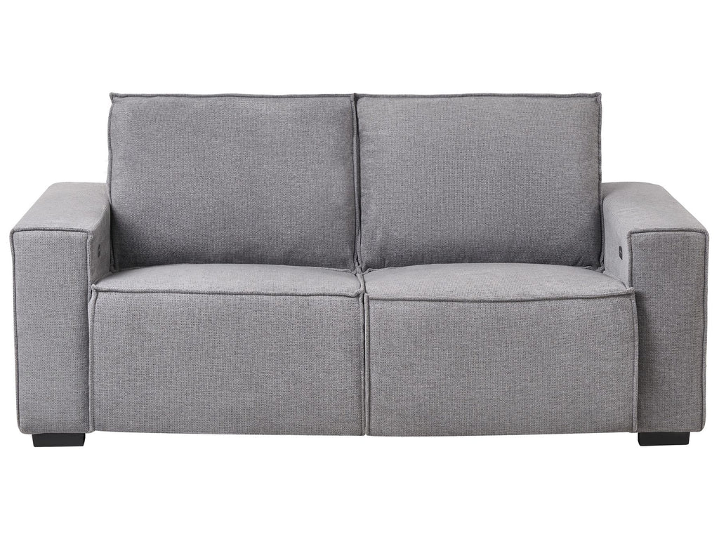 Electric Recliner Sofa NUKARI Fabric Grey 3 Seater