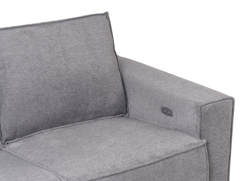 Electric Recliner Sofa NUKARI Fabric Grey 3 Seater