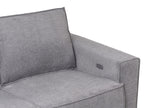 Electric Recliner Sofa NUKARI Fabric Grey 3 Seater