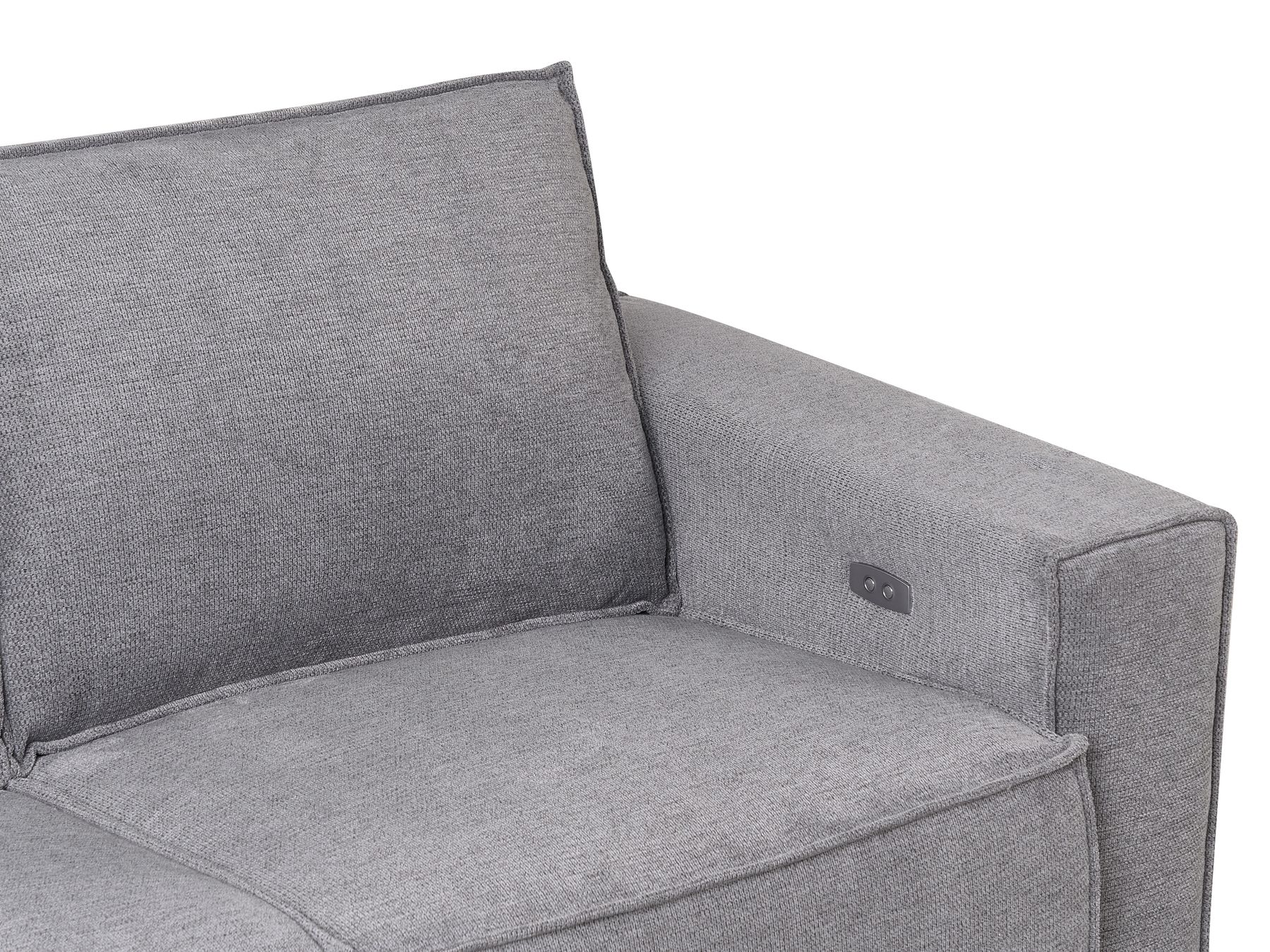 Electric Recliner Sofa NUKARI Fabric Grey 3 Seater