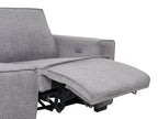 Electric Recliner Sofa NUKARI Fabric Grey 3 Seater