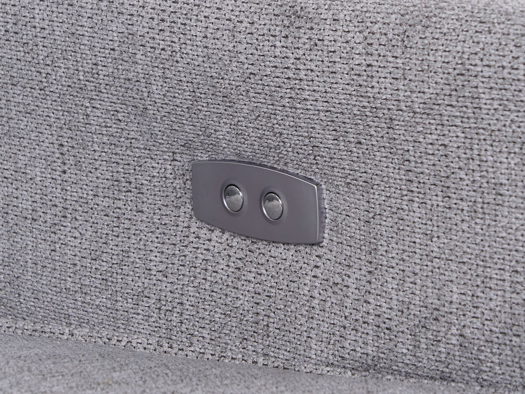 Electric Recliner Sofa NUKARI Fabric Grey 3 Seater