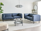 Sofa VORGOD Fabric Dark Blue 3 Seater