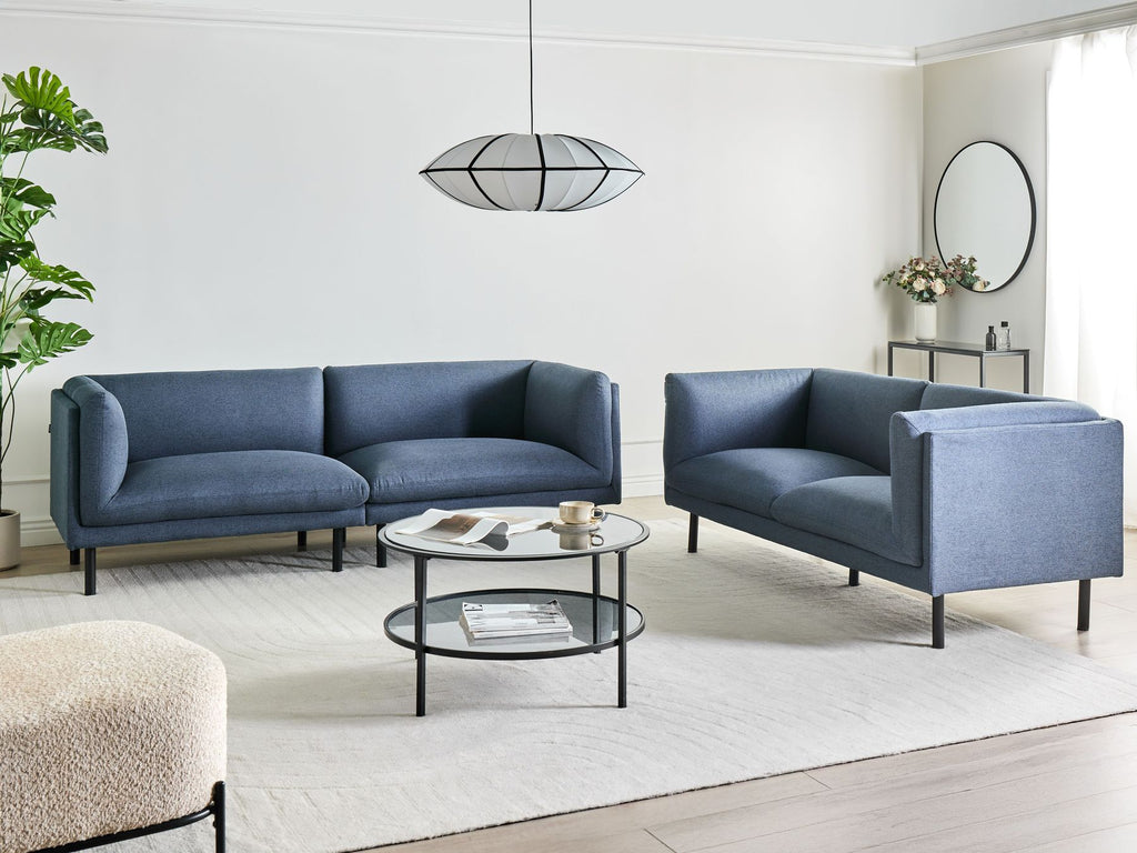 Sofa VORGOD Fabric Dark Blue 2 Seater