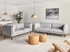 Sofa VORGOD Fabric Light Grey 3 Seater