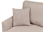 Corner Sofa Bed NASSJO Faux Linen Light Brown 3 Seater Right Hand