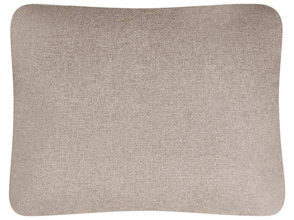 Corner Sofa Bed NASSJO Faux Linen Light Brown 3 Seater Right Hand