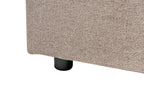 Corner Sofa Bed NASSJO Faux Linen Light Brown 3 Seater Right Hand