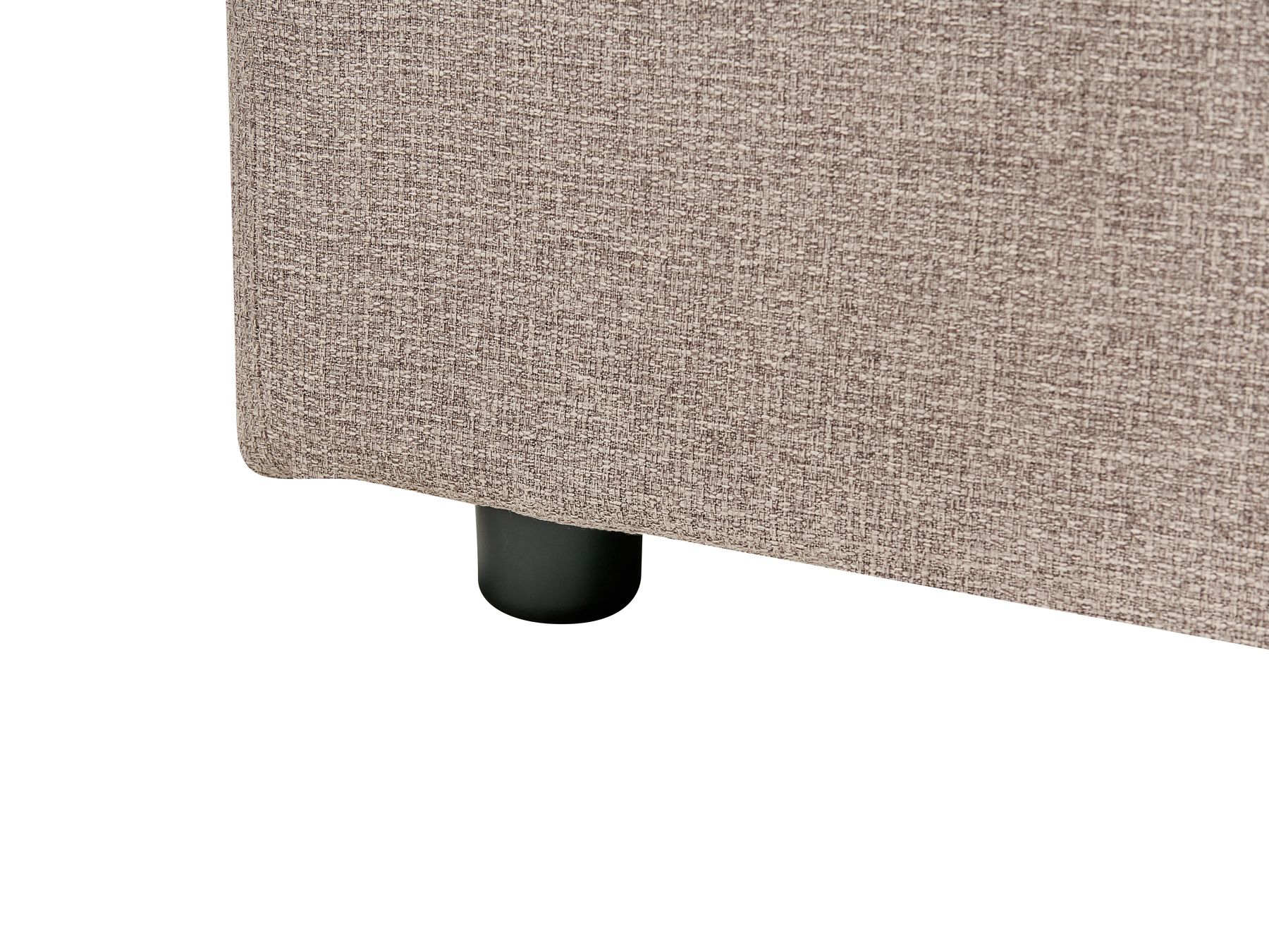 Corner Sofa Bed NASSJO Faux Linen Light Brown 3 Seater Right Hand