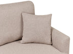Corner Sofa Bed NASSJO Faux Linen Light Brown with Storage 3 Seater Left Hand