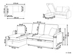 Corner Sofa Bed NASSJO Faux Linen Light Beige 3 Seater Right Hand