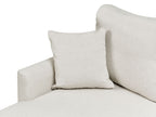 Corner Sofa Bed NASSJO Faux Linen Light Beige 3 Seater Right Hand