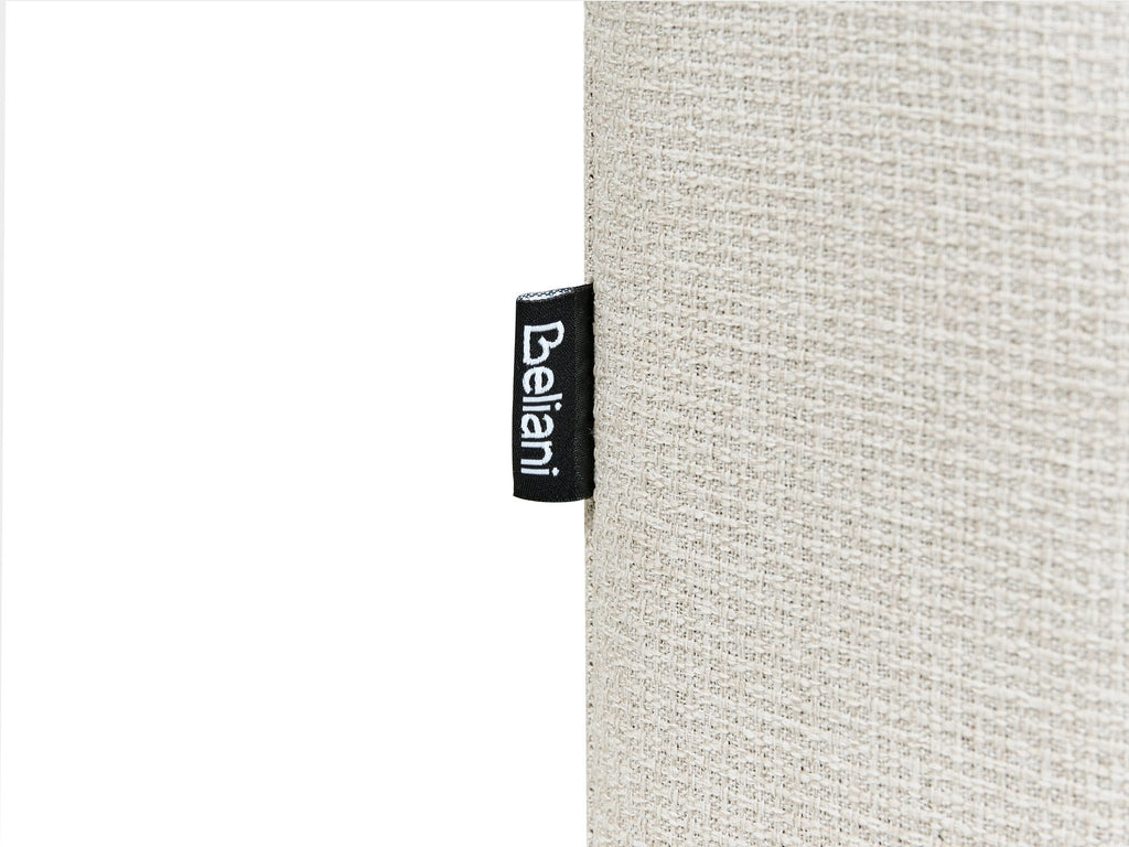 Corner Sofa Bed NASSJO Faux Linen Light Beige 3 Seater Right Hand
