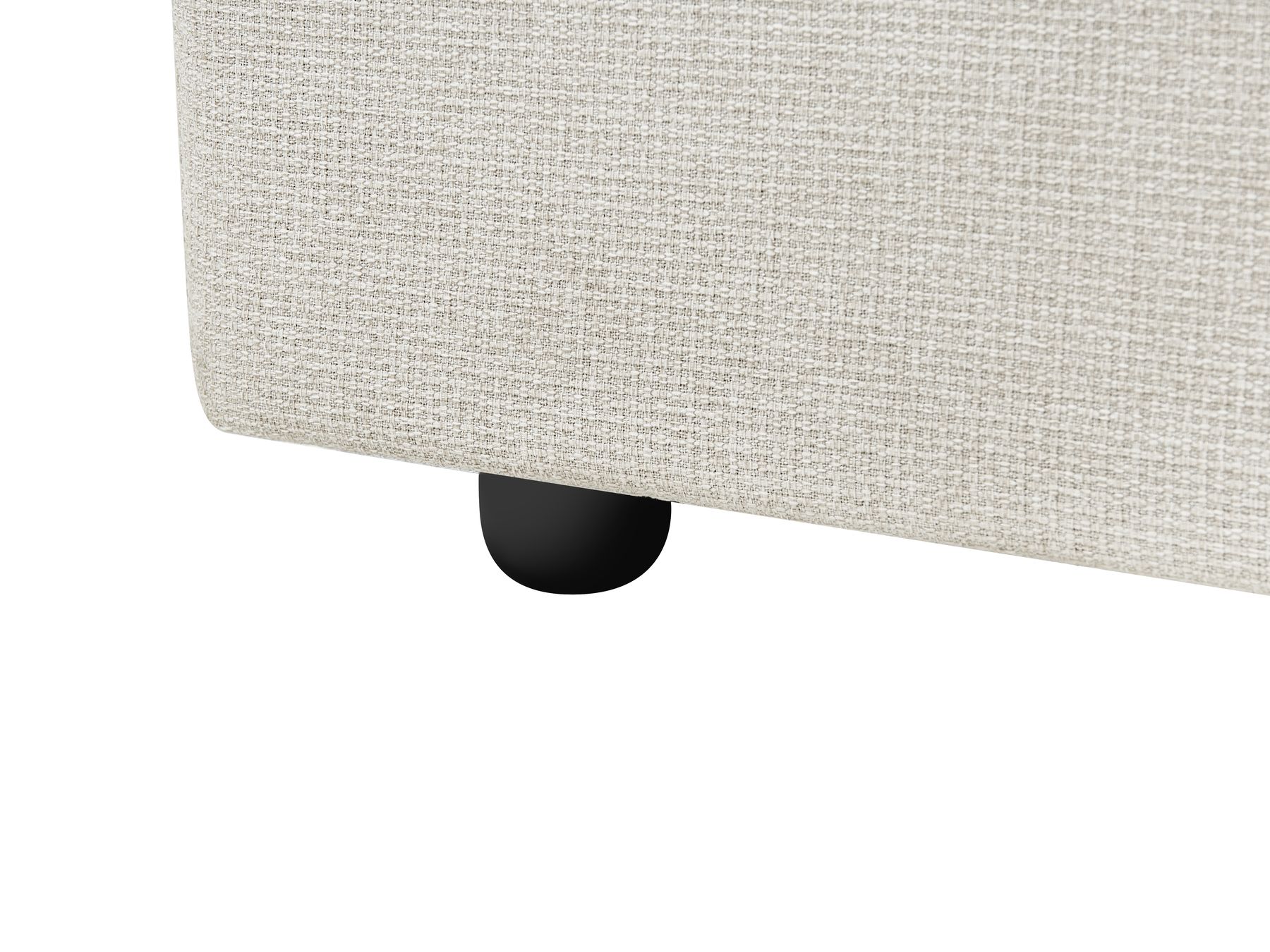 Corner Sofa Bed NASSJO Faux Linen Light Beige 3 Seater Right Hand