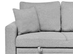 Corner Sofa Bed NASSJO Faux Linen Grey 3 Seater Left Hand