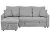 Corner Sofa Bed Faux Linen Grey 3 Seater Right Hand