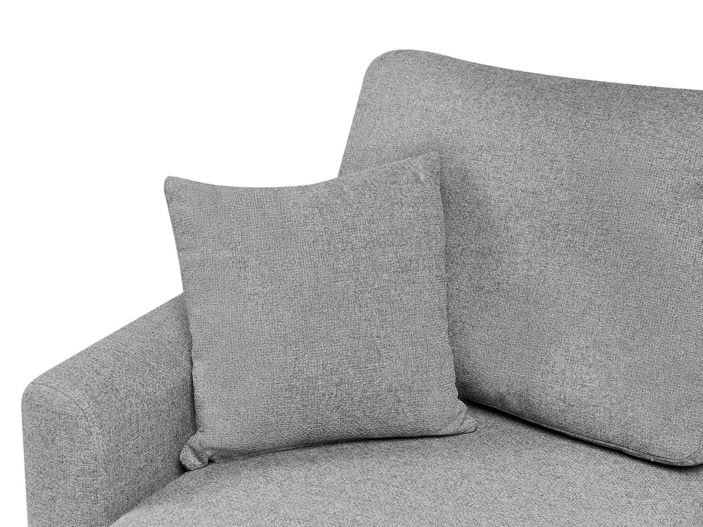 Corner Sofa Bed NASSJO Faux Linen Grey 3 Seater Right Hand