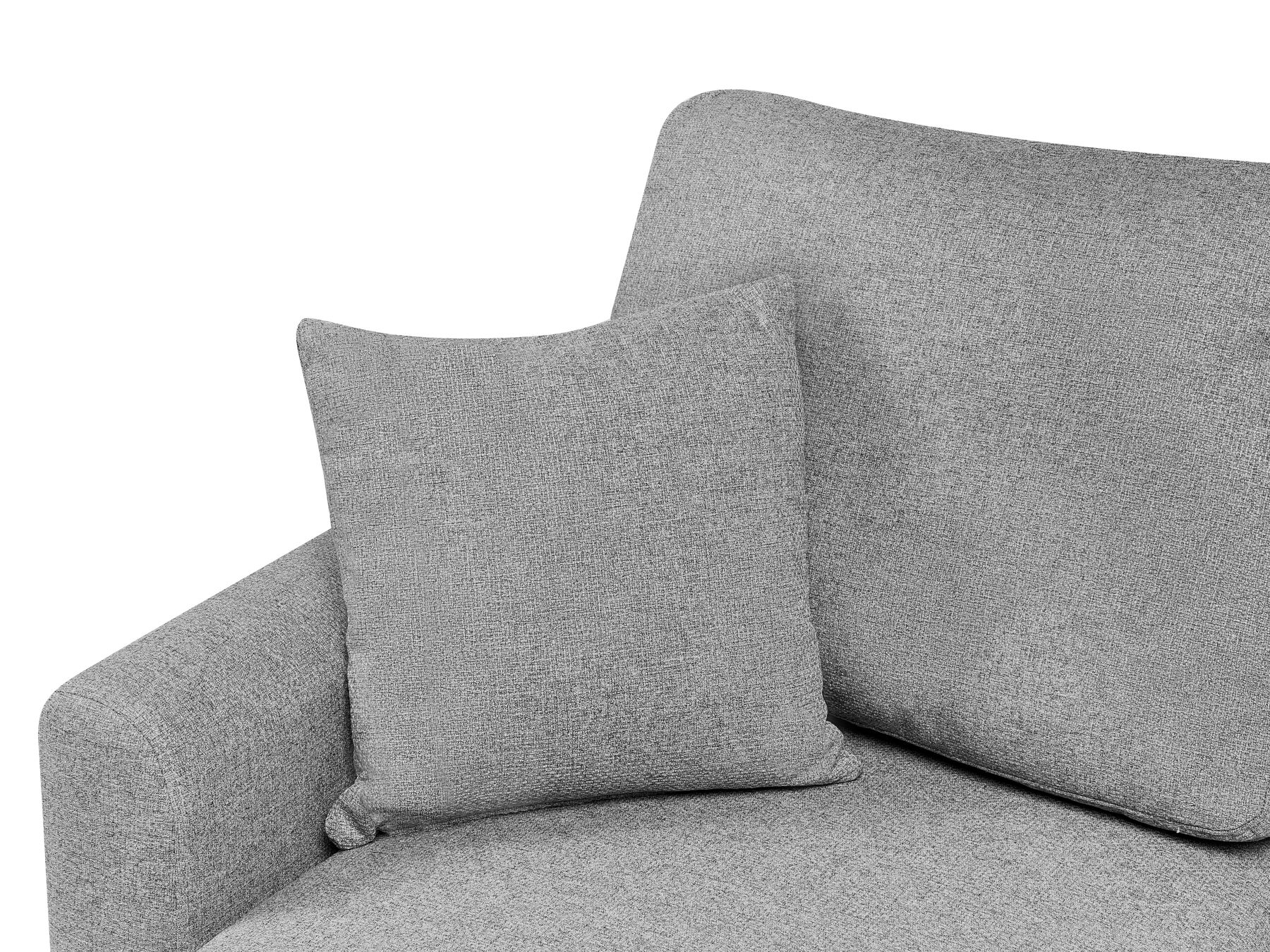 Corner Sofa Bed NASSJO Faux Linen Grey 3 Seater Right Hand