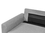 Corner Sofa Bed NASSJO Faux Linen Grey 3 Seater Right Hand