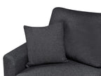 Corner Sofa Bed NASSJO Faux Linen Black 3 Seater Right Hand