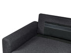 Corner Sofa Bed NASSJO Faux Linen Black 3 Seater Right Hand