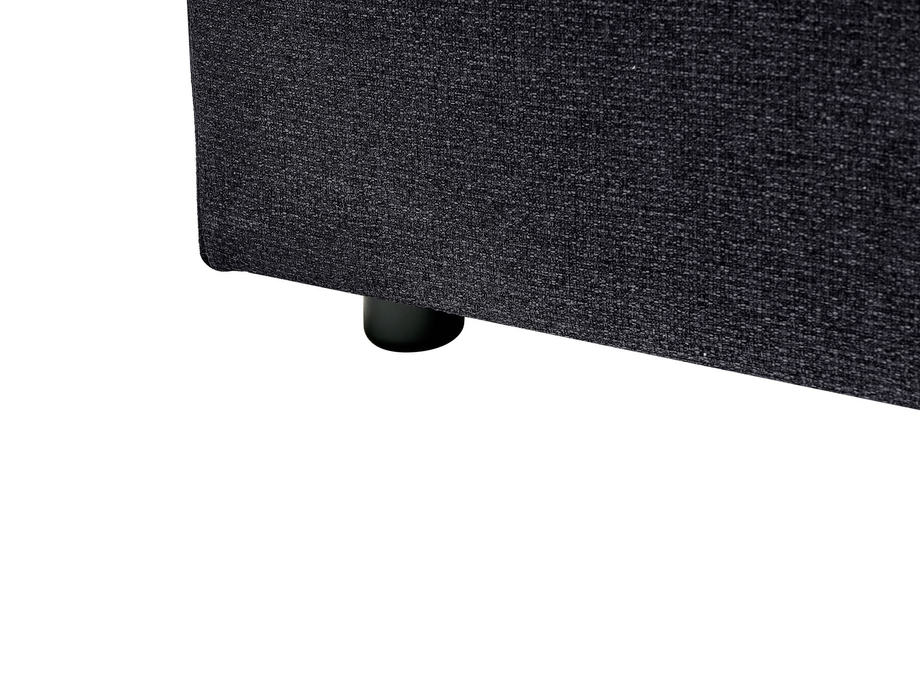 Corner Sofa Bed NASSJO Faux Linen Black 3 Seater Right Hand