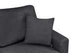 Corner Sofa Bed NASSJO Faux Linen Black 3 Seater Left Hand