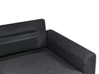Corner Sofa Bed NASSJO Faux Linen Black 3 Seater Left Hand